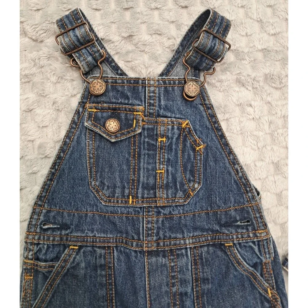 OshKosh B'Gosh  Baby Overalls Bibs Sz 12 Months Pants Long Sleeve Shirt 2 Pieces